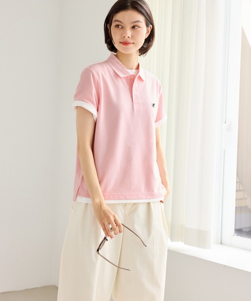 ROPE' PICNIC（ロペピクニック）の「ワンポイント刺繍ポロシャツ（ポロシャツ・レディース・ピンク/オフホワイト/ネイビー/クリーム・M/S）」の10枚目の写真