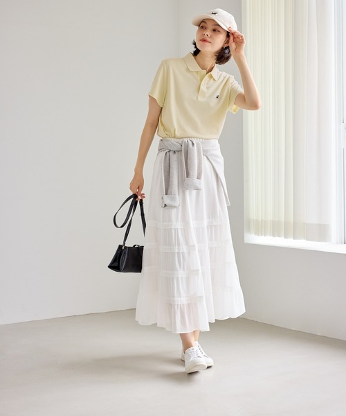 ROPE' PICNIC（ロペピクニック）の「ワンポイント刺繍ポロシャツ（ポロシャツ・レディース・ピンク/オフホワイト/ネイビー/クリーム・M/S）」の17枚目の写真