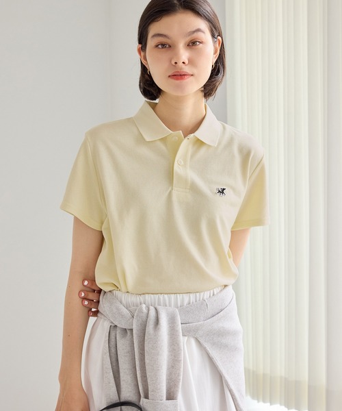 ROPE' PICNIC（ロペピクニック）の「ワンポイント刺繍ポロシャツ（ポロシャツ・レディース・ピンク/オフホワイト/ネイビー/クリーム・M/S）」の19枚目の写真