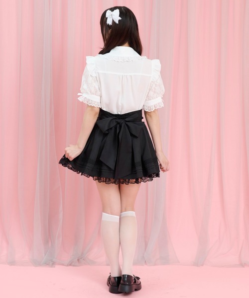 Secret Honey(シークレットハニー)の「三角マチティアードスカパン(スカート・レディース・ブラック/ワインレッド・MEDIUM)」の7枚目の写真