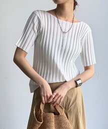 【WEB限定】ワイドリブハーフスリーブプルオーバー