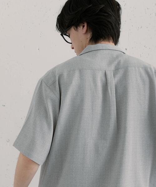 SENSE OF PLACE by URBAN RESEARCH(センスオブプレイスバイアーバンリサーチ)の「リネンライクマイクロチェックオープンカラーシャツ(シャツ/ブラウス・メンズ・カーキ/グレー/ネイビー・MEDIUM/LARGE)」の13枚目の写真