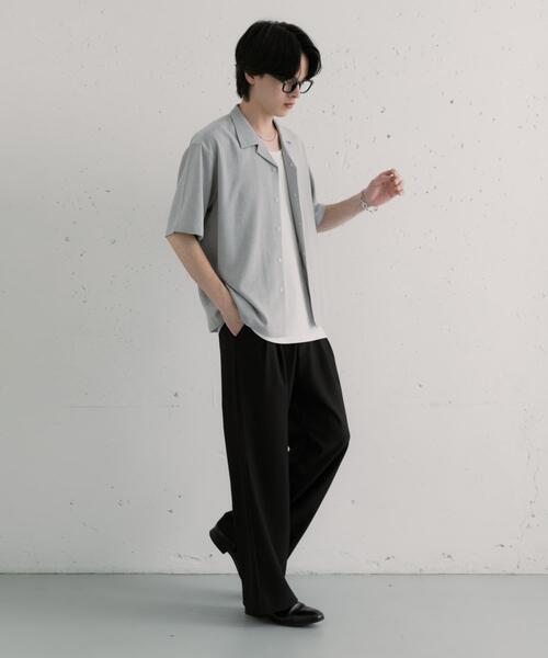 SENSE OF PLACE by URBAN RESEARCH(センスオブプレイスバイアーバンリサーチ)の「リネンライクマイクロチェックオープンカラーシャツ(シャツ/ブラウス・メンズ・カーキ/グレー/ネイビー・MEDIUM/LARGE)」の15枚目の写真