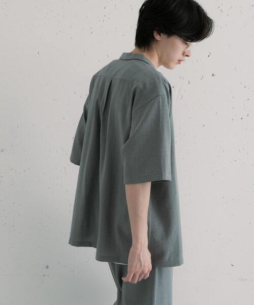 SENSE OF PLACE by URBAN RESEARCH(センスオブプレイスバイアーバンリサーチ)の「リネンライクマイクロチェックオープンカラーシャツ(シャツ/ブラウス・メンズ・カーキ/グレー/ネイビー・MEDIUM/LARGE)」の21枚目の写真