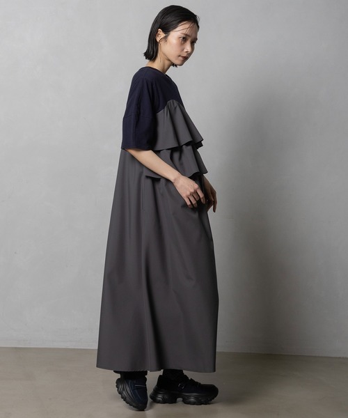 MARECHAL TERRE(マルシャルテル)の「2Wayフリルワンピース(ワンピース・レディース・カーキ/ネイビー/ブラック/チョコ・MEDIUM)」の6枚目の写真