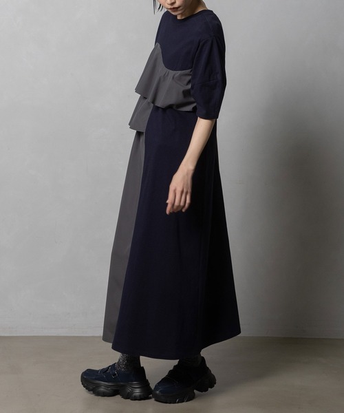 MARECHAL TERRE(マルシャルテル)の「2Wayフリルワンピース(ワンピース・レディース・カーキ/ネイビー/ブラック/チョコ・MEDIUM)」の8枚目の写真