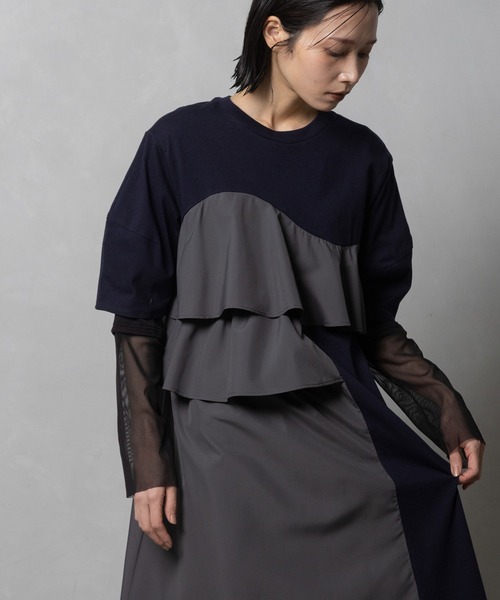 MARECHAL TERRE(マルシャルテル)の「2Wayフリルワンピース(ワンピース・レディース・カーキ/ネイビー/ブラック/チョコ・MEDIUM)」の11枚目の写真