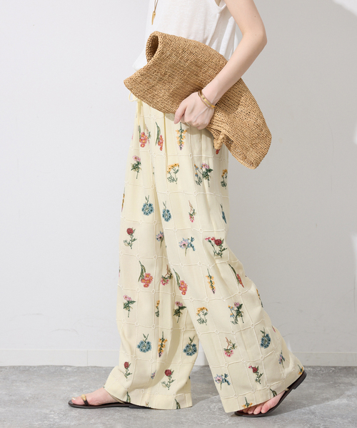 SLOBE IENA（スローブイエナ）の「《追加》embroideryメッシュパンツ（その他パンツ・レディース・ブラック/ホワイト・FREE）」の2枚目の写真