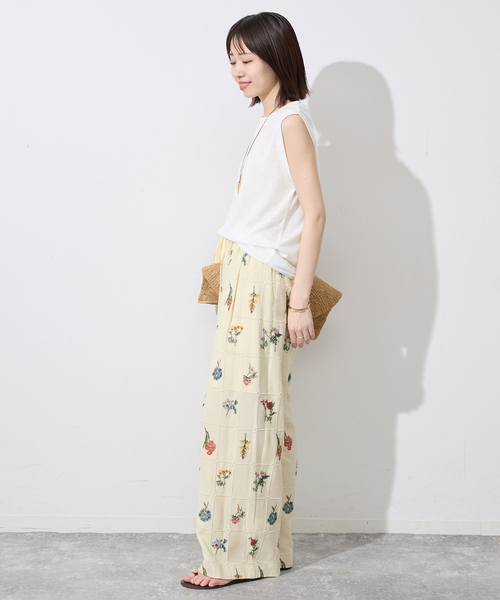SLOBE IENA（スローブイエナ）の「《追加》embroideryメッシュパンツ（その他パンツ・レディース・ブラック/ホワイト・FREE）」の14枚目の写真