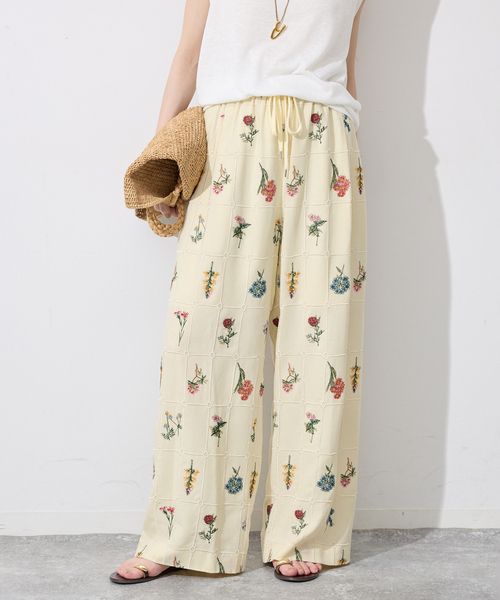 SLOBE IENA（スローブイエナ）の「《追加》embroideryメッシュパンツ（その他パンツ・レディース・ブラック/ホワイト・FREE）」の16枚目の写真