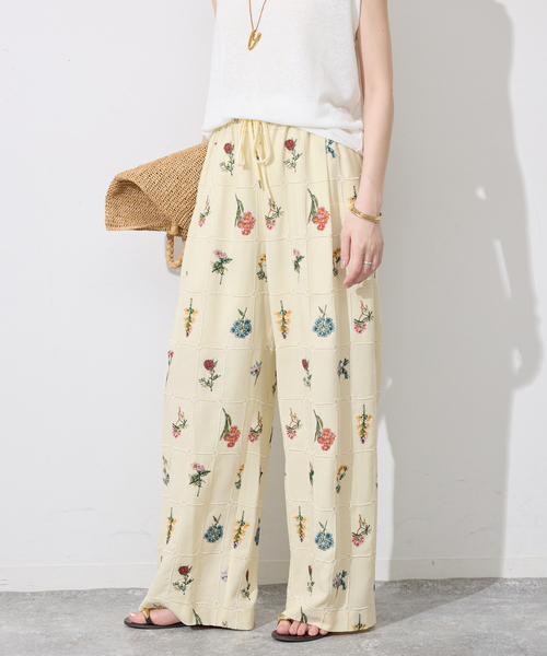 SLOBE IENA（スローブイエナ）の「《追加》embroideryメッシュパンツ（その他パンツ・レディース・ブラック/ホワイト・FREE）」の17枚目の写真
