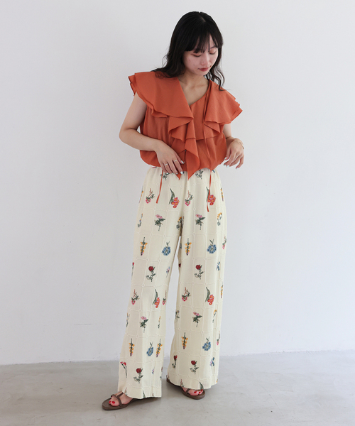 SLOBE IENA（スローブイエナ）の「《追加》embroideryメッシュパンツ（その他パンツ・レディース・ブラック/ホワイト・FREE）」の20枚目の写真