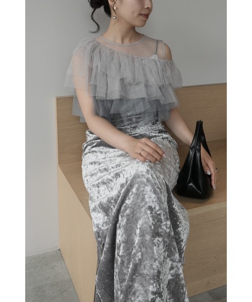 et.UNiVER(エトユニベール)の「Drape slip dress(ドレス・レディース・ブラウン/グレー/ブラック・SMALL/MEDIUM/LARGE)」の21枚目の写真