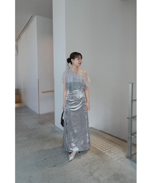 et.UNiVER(エトユニベール)の「Drape slip dress(ドレス・レディース・ブラウン/グレー/ブラック・SMALL/MEDIUM/LARGE)」の22枚目の写真