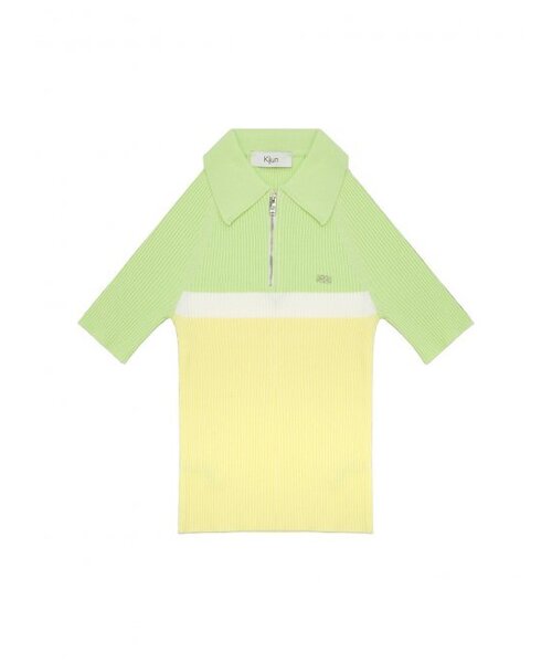 Kijun(キジュン)の「Polo Zip-up Knit Lime(その他トップス・レディース・その他・SMALL)」の6枚目の写真
