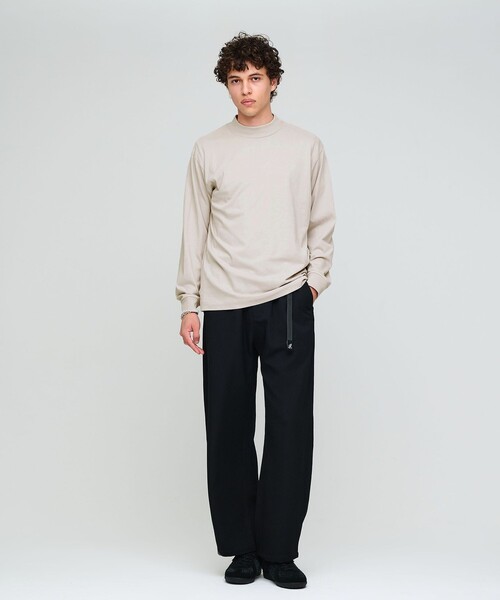 green label relaxing(グリーンレーベルリラクシング)の「ロングファイバー クリア モックネック 長袖 Tシャツ カットソー(Tシャツ/カットソー・メンズ・ダークグレー/ホワイト/ライトグレー・S/M/L/XL)」の5枚目の写真
