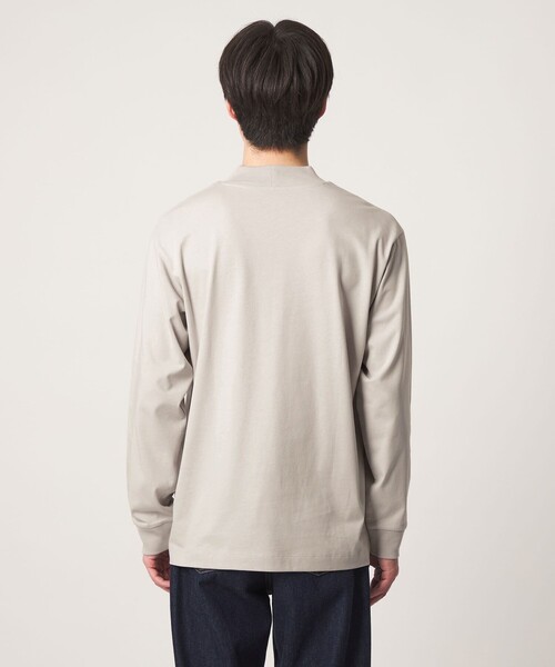 green label relaxing(グリーンレーベルリラクシング)の「ロングファイバー クリア モックネック 長袖 Tシャツ カットソー(Tシャツ/カットソー・メンズ・ダークグレー/ホワイト/ライトグレー・S/M/L/XL)」の13枚目の写真