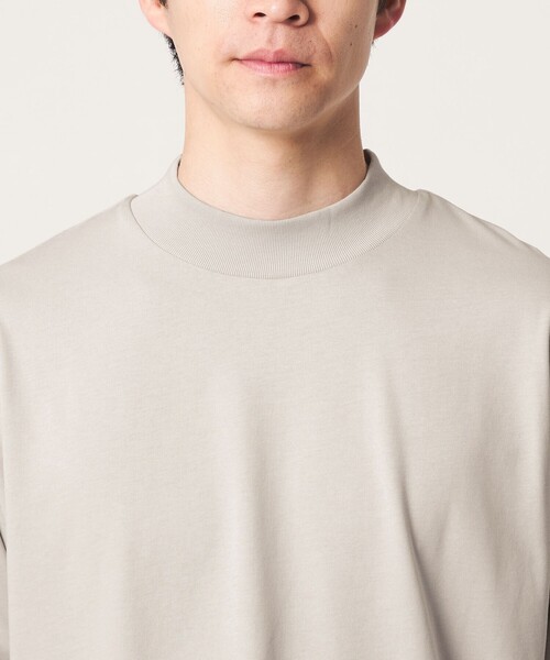 green label relaxing(グリーンレーベルリラクシング)の「ロングファイバー クリア モックネック 長袖 Tシャツ カットソー(Tシャツ/カットソー・メンズ・ダークグレー/ホワイト/ライトグレー・S/M/L/XL)」の14枚目の写真