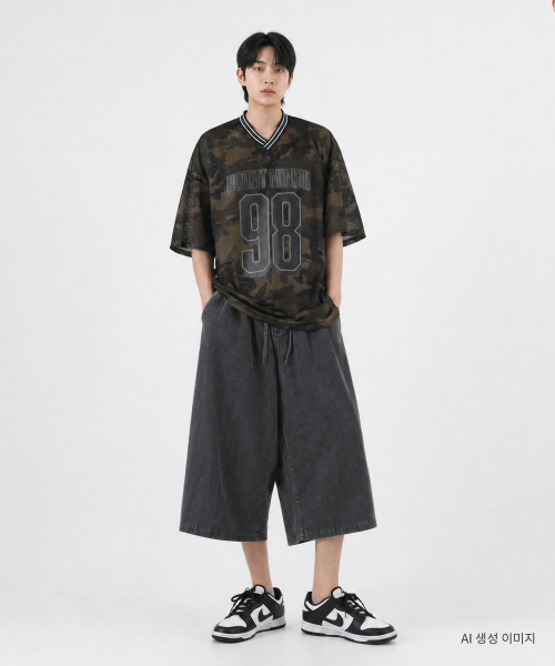 UMM(ウム)の「ウエストバンディングエアデニムワイド8部パンツ3COLOR(その他パンツ・メンズ・ダークブルー/ブルー/ブラック・F)」の8枚目の写真