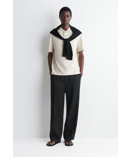 COS（コス）の「インターロックコットンポロシャツ（ポロシャツ・メンズ・ダークグリーン/ライトベージュ・XS/S/M/L/XL）」の6枚目の写真