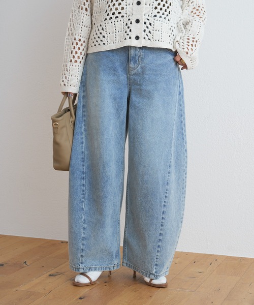 PUAL CE CIN(ピュアルセシン)の「バレルシルエットデニムパンツ(デニムパンツ・レディース・ブルー/インディゴブルー・FREE)」の15枚目の写真