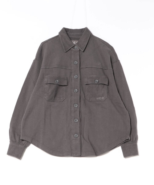 ANTIBAL(アンティバル)の「ANTIBAL/アンティバル 264AN2LH017 裏起毛カットシャツ(シャツ/ブラウス・レディース・ピンク/アイボリー/グレー・FREE)」の2枚目の写真