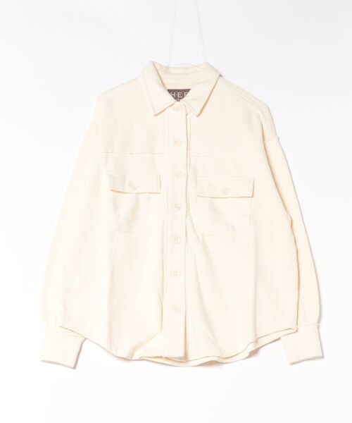 ANTIBAL(アンティバル)の「ANTIBAL/アンティバル 264AN2LH017 裏起毛カットシャツ(シャツ/ブラウス・レディース・ピンク/アイボリー/グレー・FREE)」の1枚目の写真