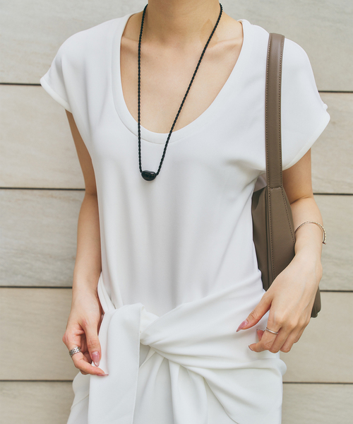 Noble(ノーブル)の「《・WEB&虎ノ門限定》【RITA×SELLICHI】スカーフ付きワンピース(ワンピース・レディース・ブラック/ホワイト・FREE)」の17枚目の写真
