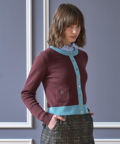 DRESSTERIOR(ドレステリア)の「ウォッシャブルコットンカシミヤ混配色カーディガン(カーディガン/ボレロ・レディース・ブラウン系その他・38/36/34/40)」の12枚目の写真