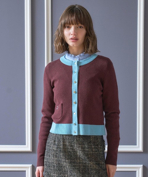 DRESSTERIOR(ドレステリア)の「ウォッシャブルコットンカシミヤ混配色カーディガン(カーディガン/ボレロ・レディース・ブラウン系その他・38/36/34/40)」の16枚目の写真