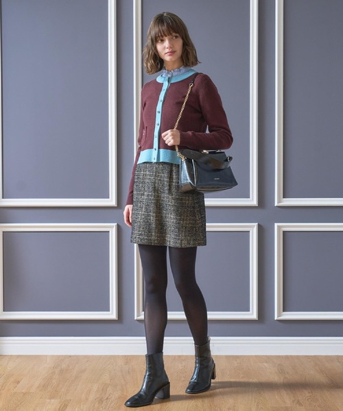 DRESSTERIOR(ドレステリア)の「ウォッシャブルコットンカシミヤ混配色カーディガン(カーディガン/ボレロ・レディース・ブラウン系その他・38/36/34/40)」の13枚目の写真