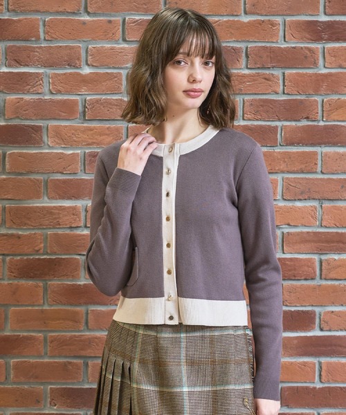 DRESSTERIOR(ドレステリア)の「ウォッシャブルコットンカシミヤ混配色カーディガン(カーディガン/ボレロ・レディース・ブラウン系その他・38/36/34/40)」の14枚目の写真