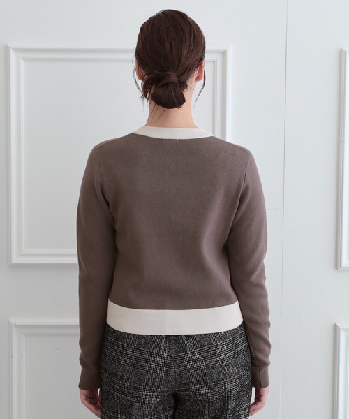 DRESSTERIOR(ドレステリア)の「ウォッシャブルコットンカシミヤ混配色カーディガン(カーディガン/ボレロ・レディース・ブラウン系その他・38/36/34/40)」の2枚目の写真