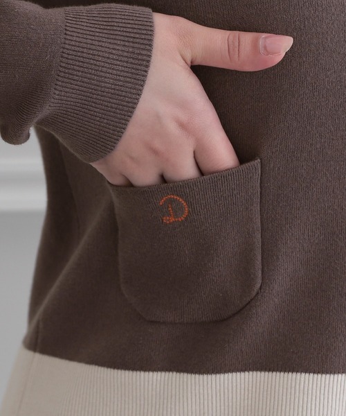DRESSTERIOR(ドレステリア)の「ウォッシャブルコットンカシミヤ混配色カーディガン(カーディガン/ボレロ・レディース・ブラウン系その他・38/36/34/40)」の5枚目の写真