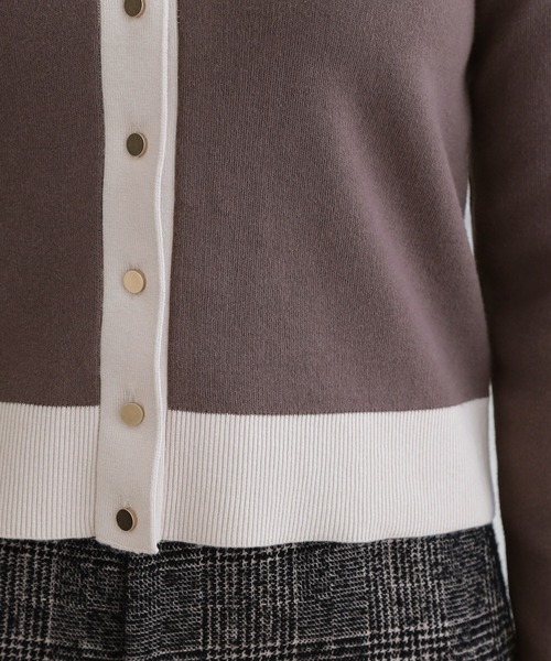 DRESSTERIOR(ドレステリア)の「ウォッシャブルコットンカシミヤ混配色カーディガン(カーディガン/ボレロ・レディース・ブラウン系その他・38/36/34/40)」の7枚目の写真