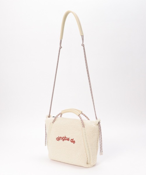 ikka(イッカ)の「ボア刺繍ミニロープトートバッグ(ショルダーバッグ・レディース・ブラック/オフホワイト/ブルー系/ベージュ・FREE)」の6枚目の写真
