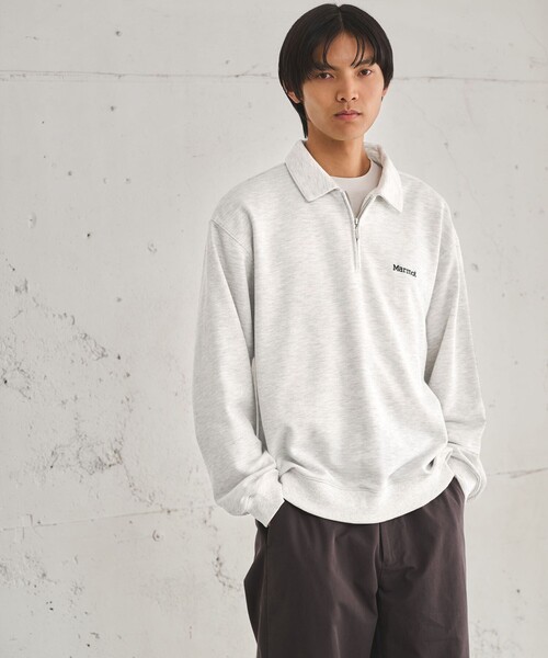 MARMOT（マーモット）の「【別注】＜Marmot＞ハーフジップ 長袖 スウェット（スウェット・メンズ・ダークグレー/ライトグレー・M/L/XL）」の2枚目の写真