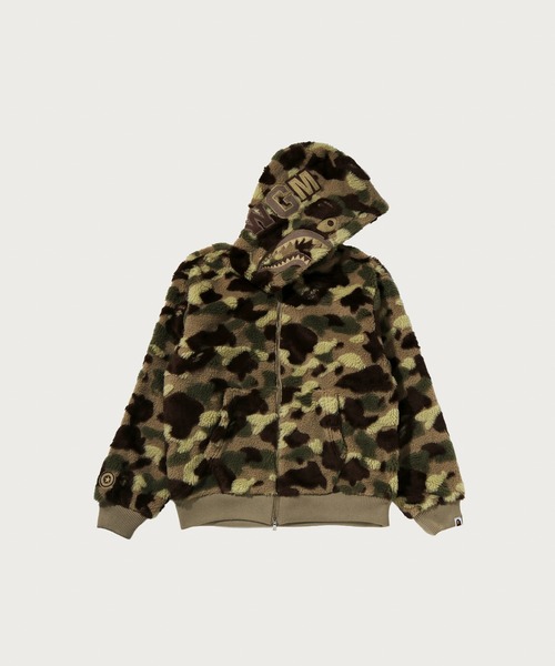 COLOR CAMO SHARK BOA CROPPED FIT ZIP HOODIE（ミリタリージャケット