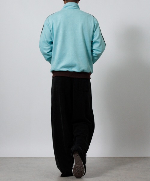 NYLAUS(ナイラス)の「【NYS】カットスエード トラックジャケット リブ配色 トラッカー ロゴ刺繍(その他アウター・メンズ・チャコール/ミント/グレー・L/M/S)」の10枚目の写真
