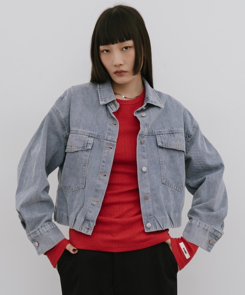 HANNE(アン)の「ヘムギャザーデニムジャケット(デニムジャケット・レディース・ブルー・FREE)」の2枚目の写真