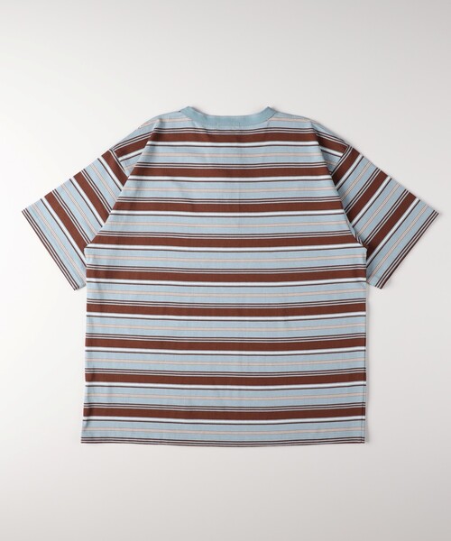 Right-on(ライトオン)の「マルチボーダーヘンリーネックTシャツ(Tシャツ/カットソー・メンズ・ブルー系7/ライトグレー系2/チャコール・04/05)」の14枚目の写真