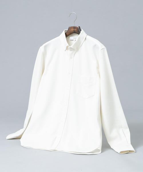 URBAN RESEARCH ROSSO MEN（アーバンリサーチロッソメン）の「『セットアップ対応/防シワ』 ウールジャージーボタンダウンシャツ（シャツ/ブラウス・メンズ・ブラック/ホワイト/グレー/ネイビー・SMALL/MEDIUM/LARGE/X-LARGE）」の2枚目の写真