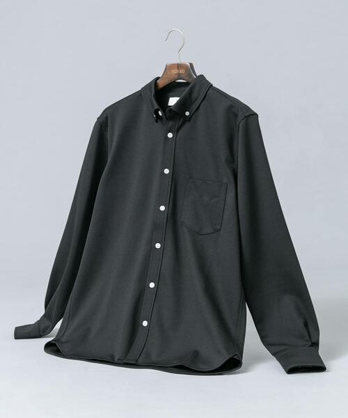 URBAN RESEARCH ROSSO MEN（アーバンリサーチロッソメン）の「『セットアップ対応/防シワ』 ウールジャージーボタンダウンシャツ（シャツ/ブラウス・メンズ・ブラック/ホワイト/グレー/ネイビー・SMALL/MEDIUM/LARGE/X-LARGE）」の3枚目の写真