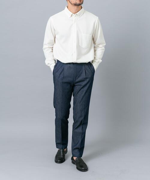 URBAN RESEARCH ROSSO MEN（アーバンリサーチロッソメン）の「『セットアップ対応/防シワ』 ウールジャージーボタンダウンシャツ（シャツ/ブラウス・メンズ・ブラック/ホワイト/グレー/ネイビー・SMALL/MEDIUM/LARGE/X-LARGE）」の7枚目の写真