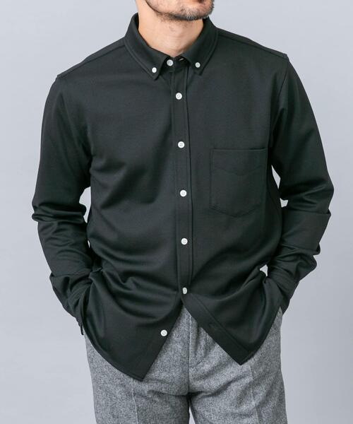 URBAN RESEARCH ROSSO MEN（アーバンリサーチロッソメン）の「『セットアップ対応/防シワ』 ウールジャージーボタンダウンシャツ（シャツ/ブラウス・メンズ・ブラック/ホワイト/グレー/ネイビー・SMALL/MEDIUM/LARGE/X-LARGE）」の13枚目の写真