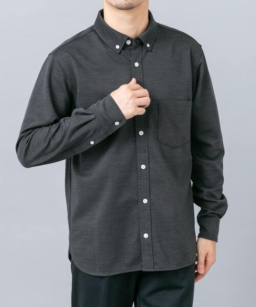 URBAN RESEARCH ROSSO MEN（アーバンリサーチロッソメン）の「『セットアップ対応/防シワ』 ウールジャージーボタンダウンシャツ（シャツ/ブラウス・メンズ・ブラック/ホワイト/グレー/ネイビー・SMALL/MEDIUM/LARGE/X-LARGE）」の19枚目の写真