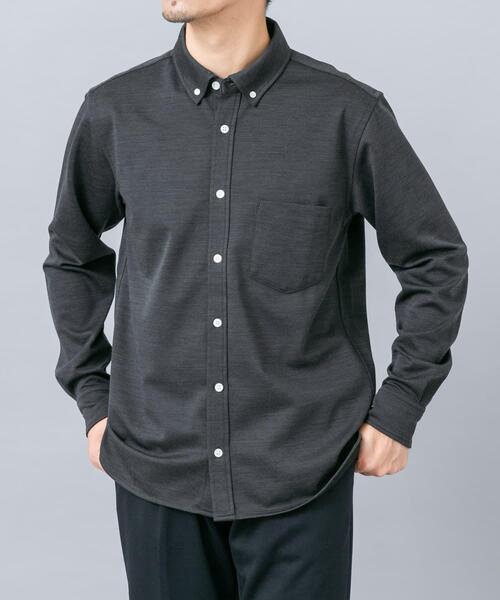 URBAN RESEARCH ROSSO MEN（アーバンリサーチロッソメン）の「『セットアップ対応/防シワ』 ウールジャージーボタンダウンシャツ（シャツ/ブラウス・メンズ・ブラック/ホワイト/グレー/ネイビー・SMALL/MEDIUM/LARGE/X-LARGE）」の20枚目の写真