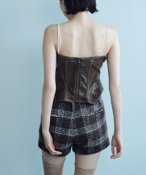 EDIT. FOR LULU(エディットフォールル)の「【YUHAN WANG/ユハン ワン】 faux fur eco leather corset(ベスト・レディース・ブラウン・FREE)」の3枚目の写真