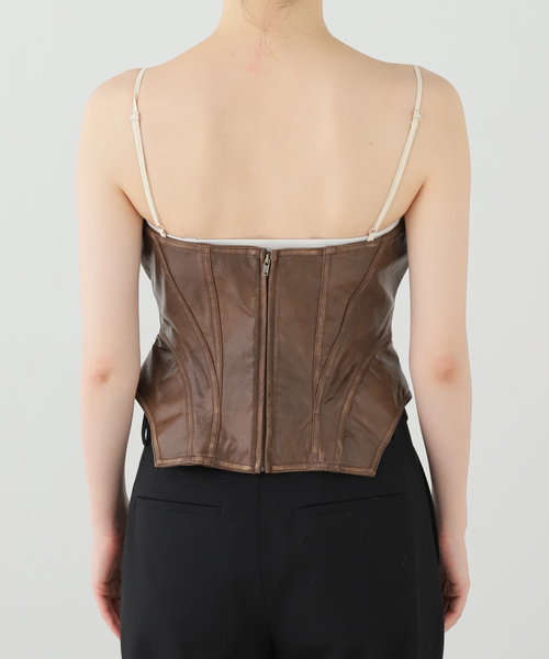 EDIT. FOR LULU(エディットフォールル)の「【YUHAN WANG/ユハン ワン】 faux fur eco leather corset(ベスト・レディース・ブラウン・FREE)」の7枚目の写真