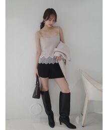 LAGUNAMOON | CHNラクーンヘムレースニットキャミソール(キャミソール)